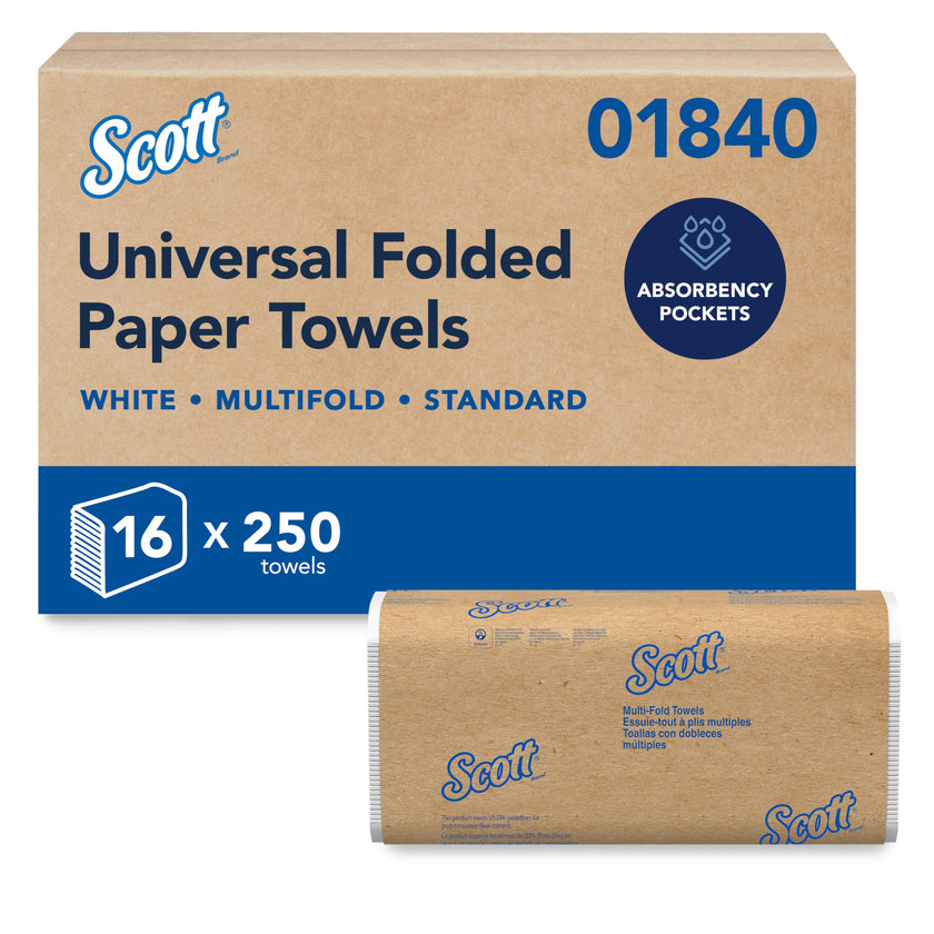 Scott Professional Universal Multifold Paper Towels, Bulk (01840), Absorbency Pockets, White, 9.2