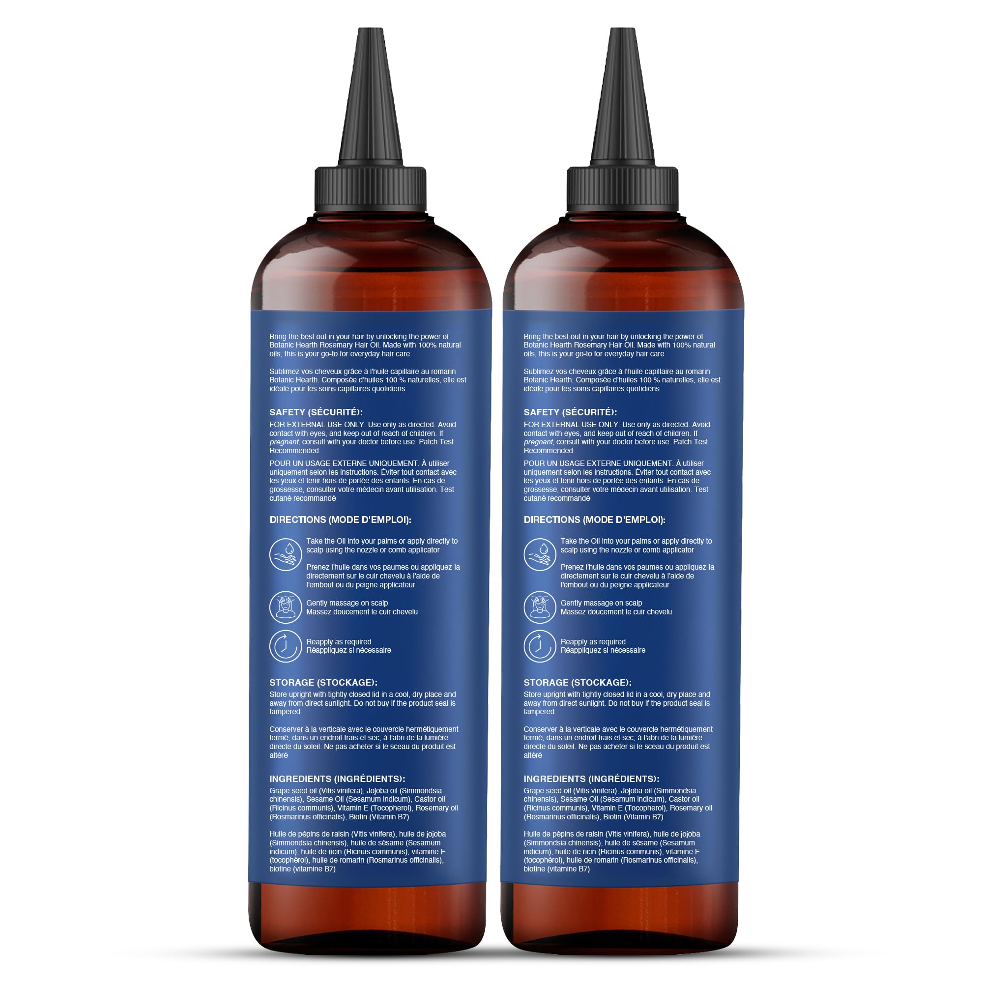 Botanic Hearth Rosemary Oil for Hair & Scalp with Biotin, Jojoba & Castor Oils, 100% Pure Hair Growth Oil, Strengthening Treatment, 6.7 fl oz (Pack of 2) 🍁 All In One Marketplace Canada