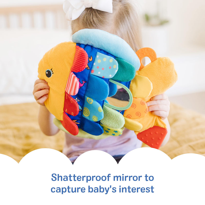 Melissa & Doug K’s Kids, Flip Fish Stuffed Animal, Soft Baby Book, Multi-Textured Squeaking & Crinkling Infant Sensory Toys for Babies with Baby Mirror, Tummy Time Toys for Infants Ages 0–9 Months 🍁 All In One Marketplace Canada