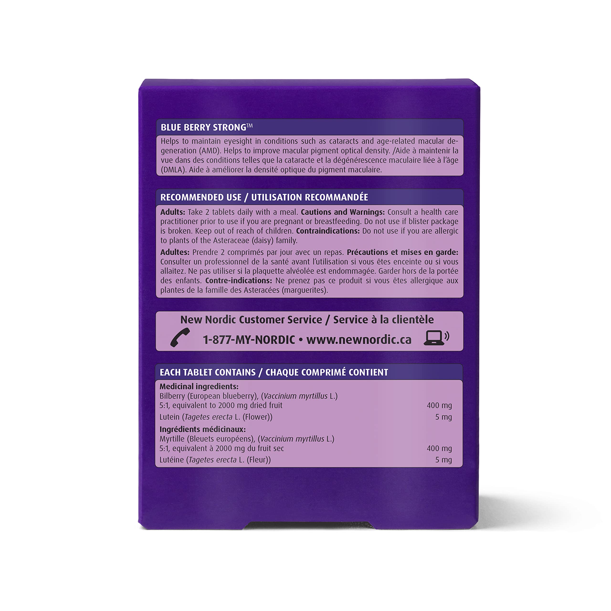 New Nordic Blue Berry Strong 120 Coated Tablets, 60-Day Supply, Vegan Eye Support Supplement with Bilberry & Lutein for Clear Vision & Macular Health 🍁 All In One Marketplace Canada