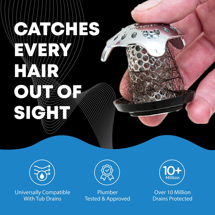 TubShroom Ultra Revolutionary Bath Tub Drain Protector Hair Catcher/Strainer/Snare Stainless Steel, 1-Pack, Silver 🍁 All In One Marketplace Canada