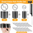 39PCS Self Grip Hair Rollers Curlers 3 Sizes Black Hair Roller 2.5in, 1.9in, 1.4in, Jumbo Hair Roller with 12PCS Duckbill Clips Hair Rollers for Long Medium Short Thick Fine Volume Bangs Hair 🍁 All In One Marketplace Canada