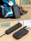 Solar Charger, Power Bank, 42800mAh Portable Charger Power Bank External Battery Pack 5V3.1A Qc 3.0 Fast Charger Built-in Super Bright Flashlight (Black) 🍁 All In One Marketplace Canada