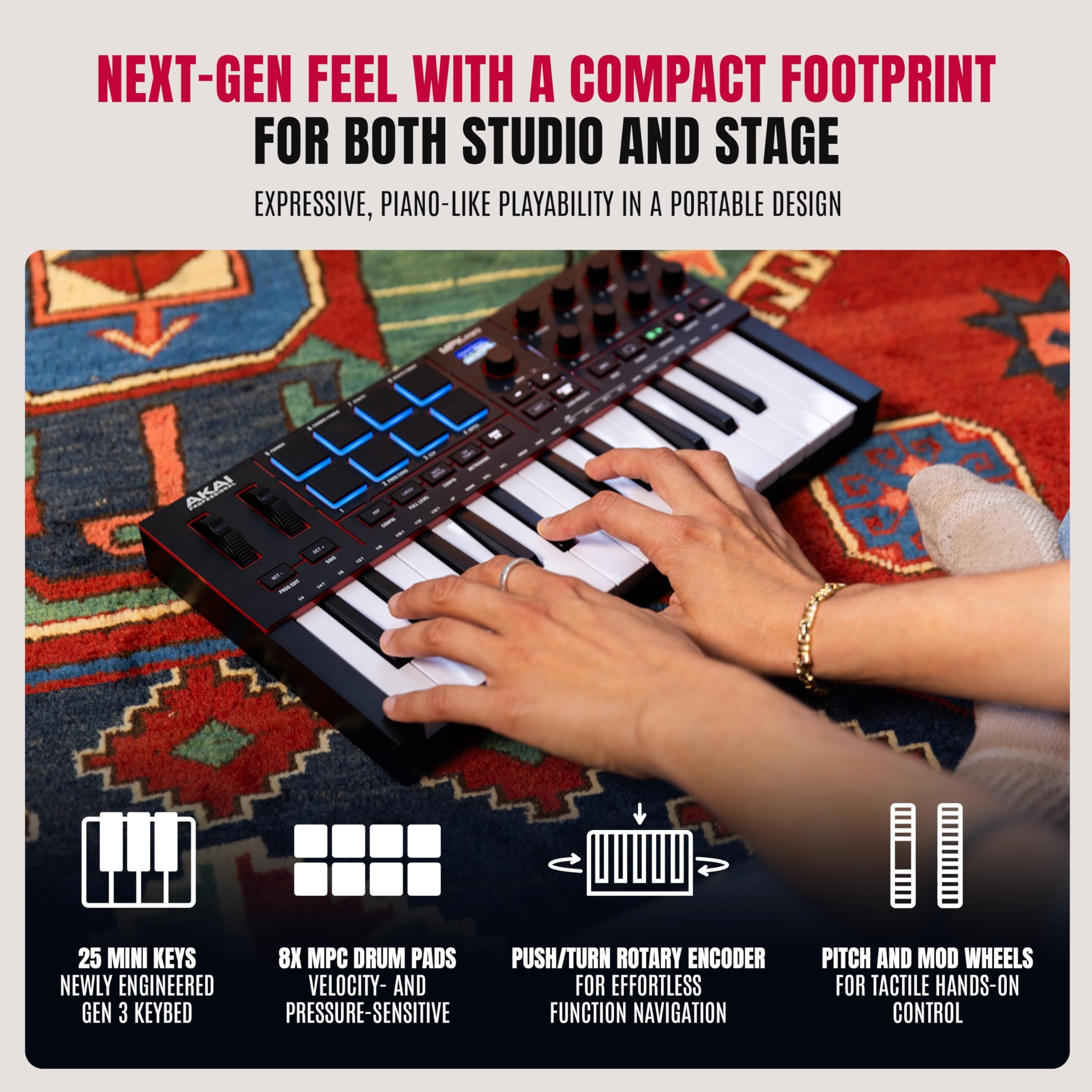 Akai Professional MPK Mini IV 25-Key USB-C MIDI Keyboard Controller, Black 🍁 All In One Marketplace Canada