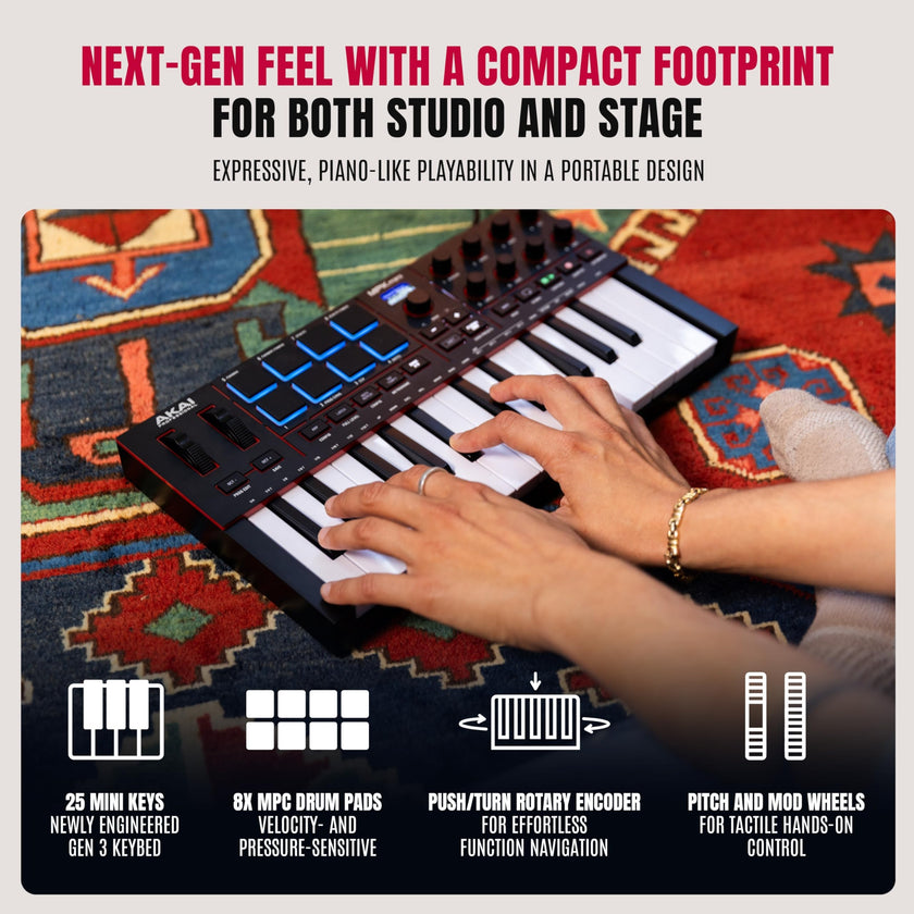 Akai Professional MPK Mini IV 25-Key USB-C MIDI Keyboard Controller, Black 🍁 All In One Marketplace Canada