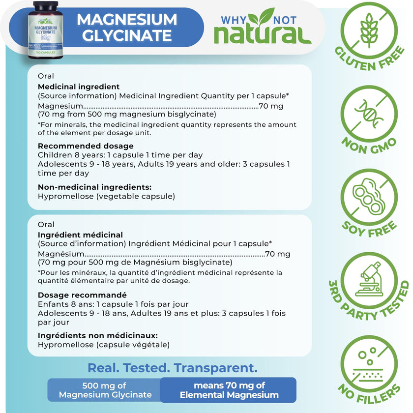 Magnesium Glycinate Capsules Supplement - Vegan, No Filler - Supports Sleep and Relaxation 🍁 All In One Marketplace Canada