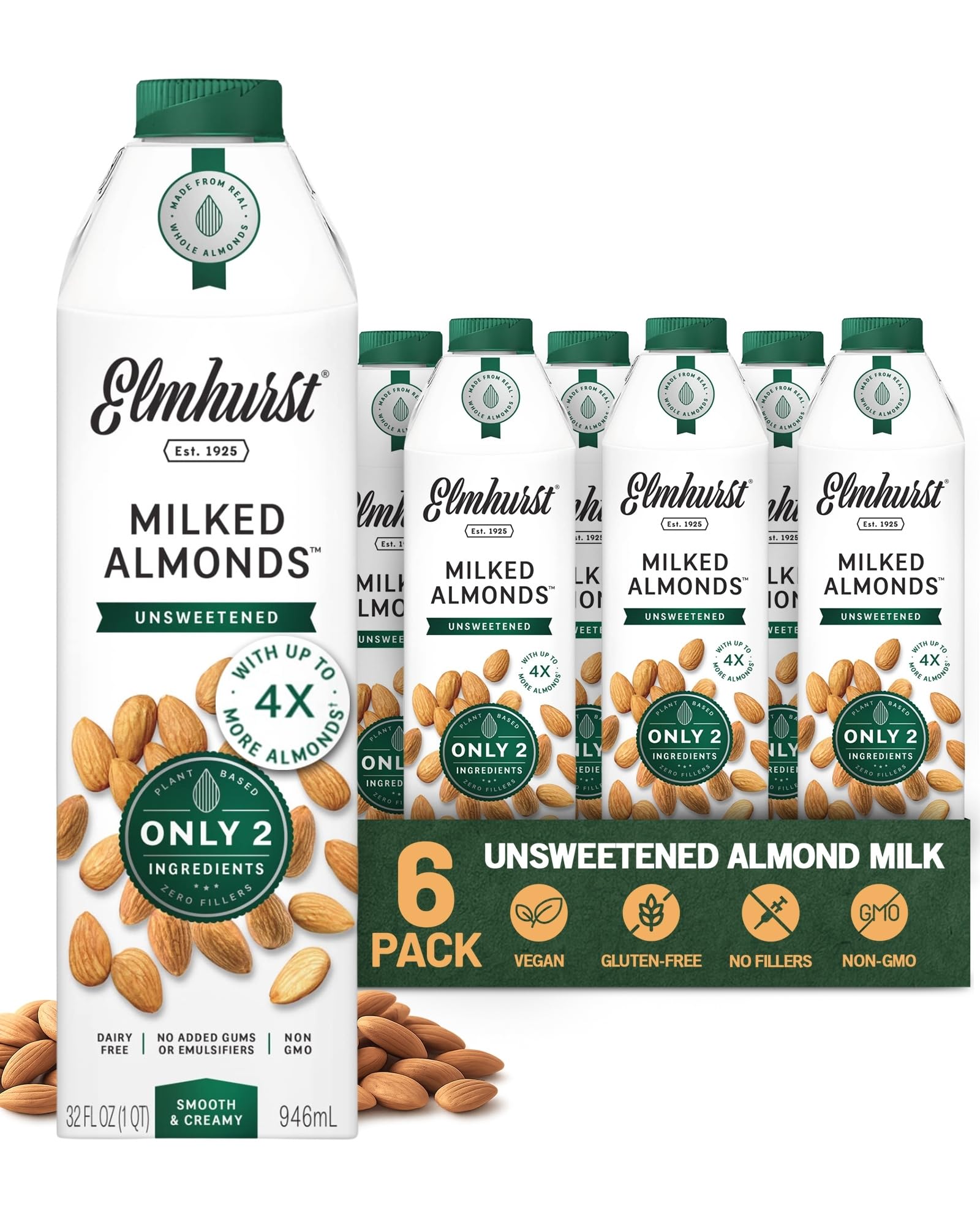 Elmhurst Unsweetened Almond Milk 6x946 ML 🍁 All In One Marketplace Canada
