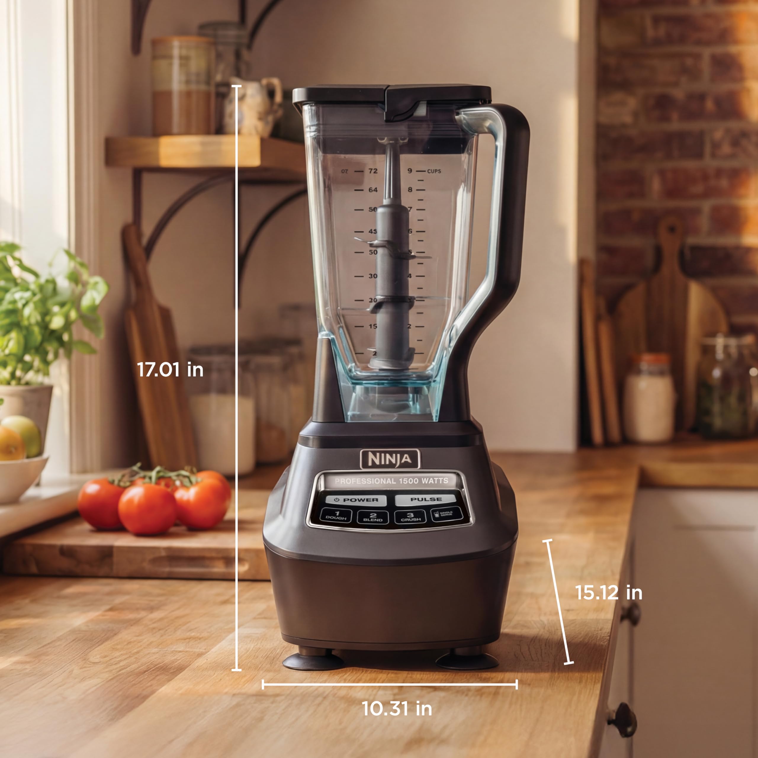 Ninja Kitchen System | All-in-One Food Processor & Blender for Smoothies | Includes Pitcher, (2) 16 oz. to-Go Cups & 8-Cup Bowl | Makes Salsa, Dough, Shakes, & Frozen Drinks | 1500W | Black | BL770 🍁 All In One Marketplace Canada