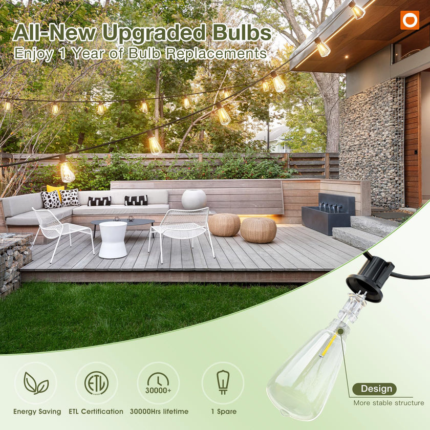 addlon 42FT(36+6) Solar Lights Outdoor Waterproof, String Lights Outdoor Solar power with Remote & USB Port 12+1 LED Shatterproof Bulbs 3 Light Modes,Dimmable &Timable Solar Light for Camping Backyard 🍁 All In One Marketplace Canada