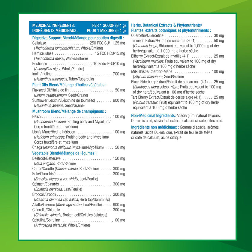 Progressive VegeGreens Blueberry Medley, Vegan Canadian-Made Superfoods + Daily Greens with 23 Whole Foods, Adaptogens, Anti-Inflammatory, Antioxidants & Digestive Support for Energy and Immunity, 530 g 🍁 All In One Marketplace Canada