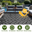 OPPODREAM Outdoor Rug 5x7 Ft, Waterproof Outdoor Plastic Straw Rug for Patio, Reversible Out Door Carpet for Camping, Deck, Rv, 5 x 7 Area Carpet Balcony, Porch, Backyard, Black and White 🍁 All In One Marketplace Canada