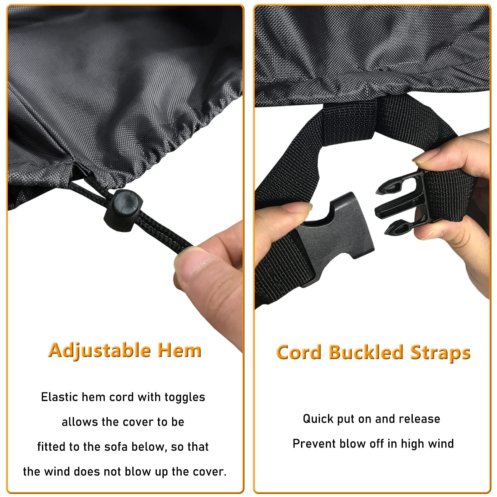 STARTWO Outdoor Waterproof Patio Furniture Covers 4-Piece Set for Chairs 32in, Loveseat 56in, Coffee Table 45in, Heavy Duty 600D, Black 🍁 All In One Marketplace Canada
