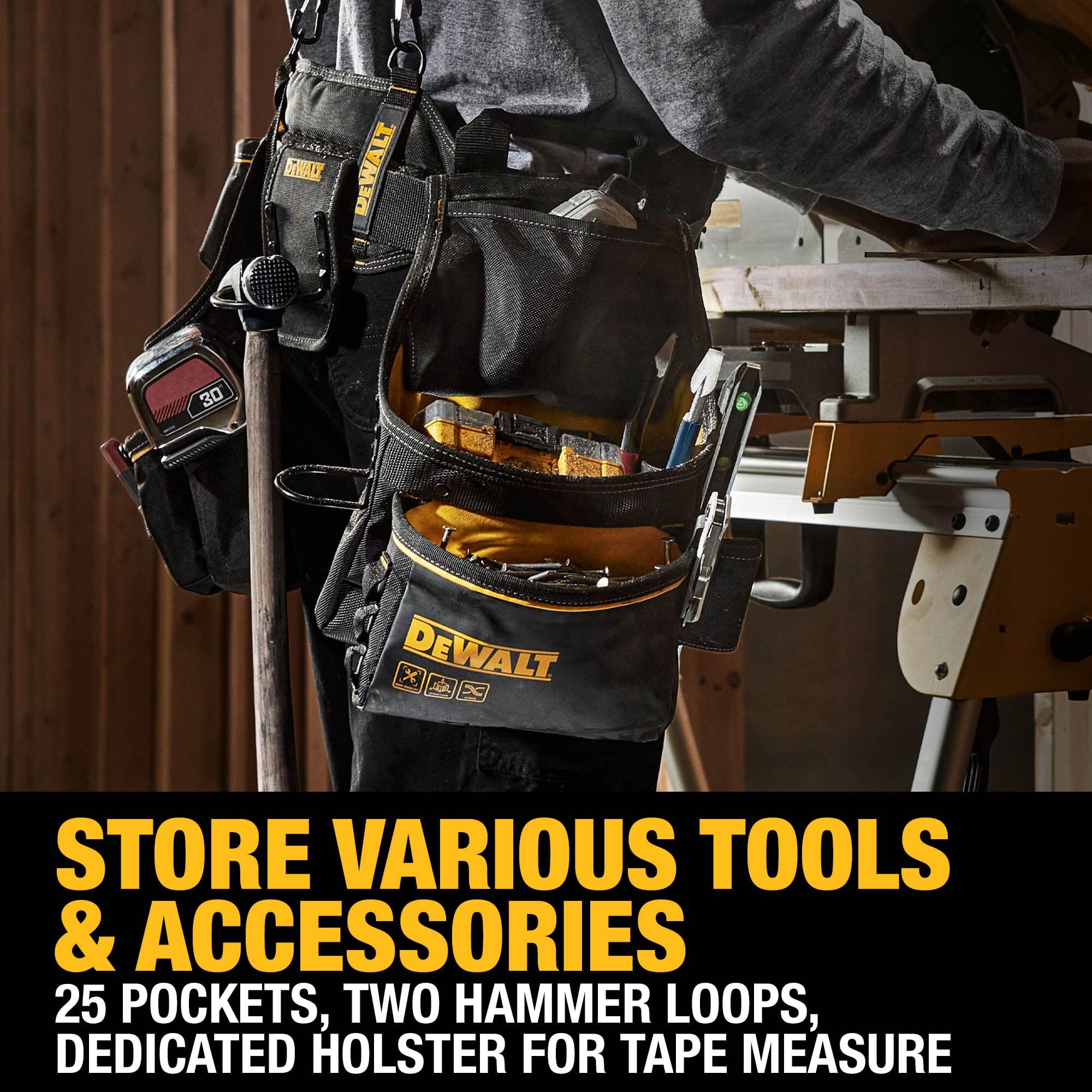 DEWALT Tool Rig Professional Tool Belt with Padded Suspenders, 25 Pockets, Durable Design, Adjustable (DWST540602) 🍁 All In One Marketplace Canada