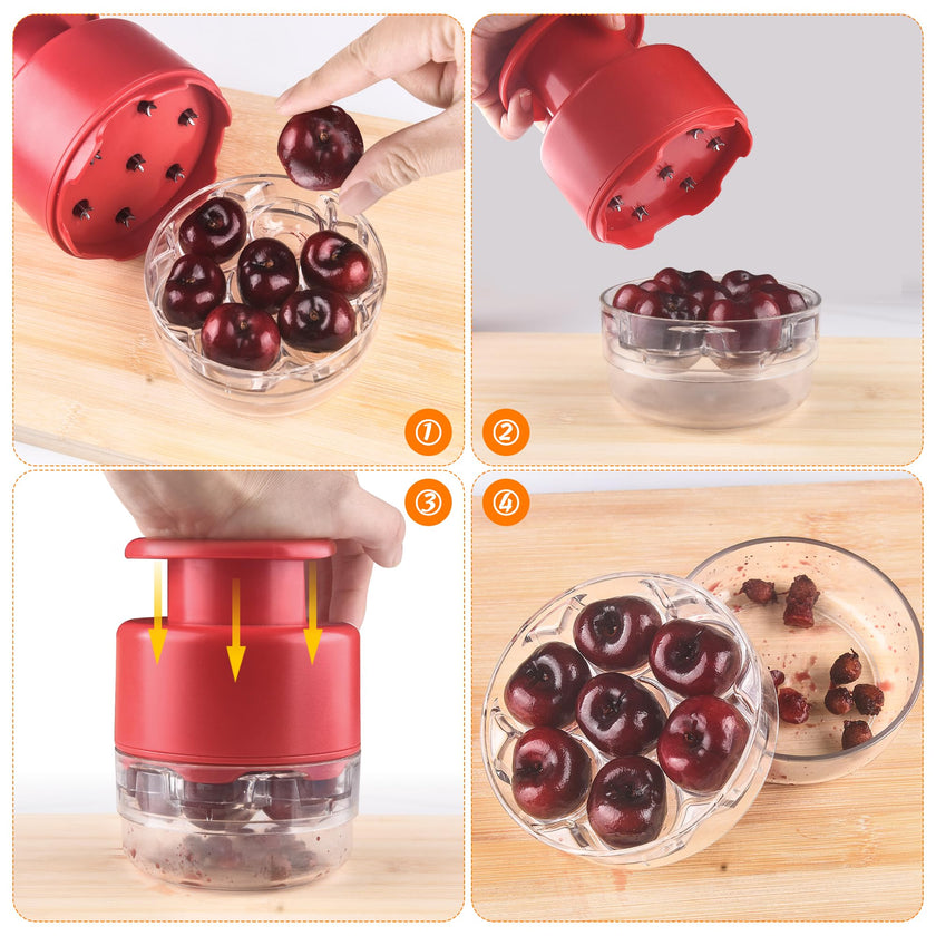 Cherry Pitter - Makmzoon Multi Cherries Corer Stainless Steel Pitter Tool Making Cherry Jam - 7 Cherries 🍁 All In One Marketplace Canada