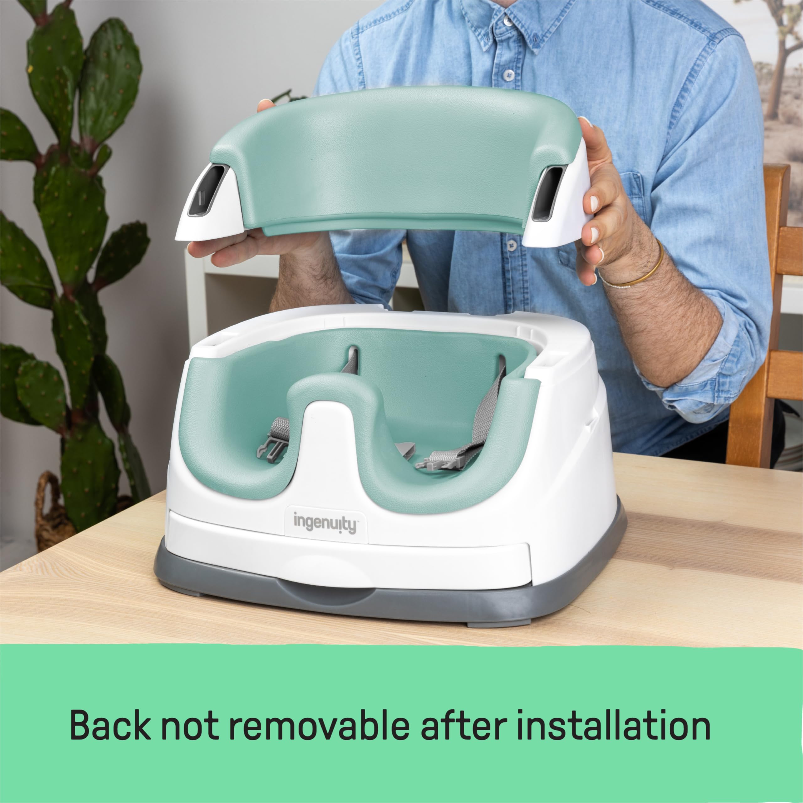 Ingenuity Baby Base 2-in-1 Booster Feeding and Floor Seat with Self-Storing Tray - Mist 🍁 All In One Marketplace Canada