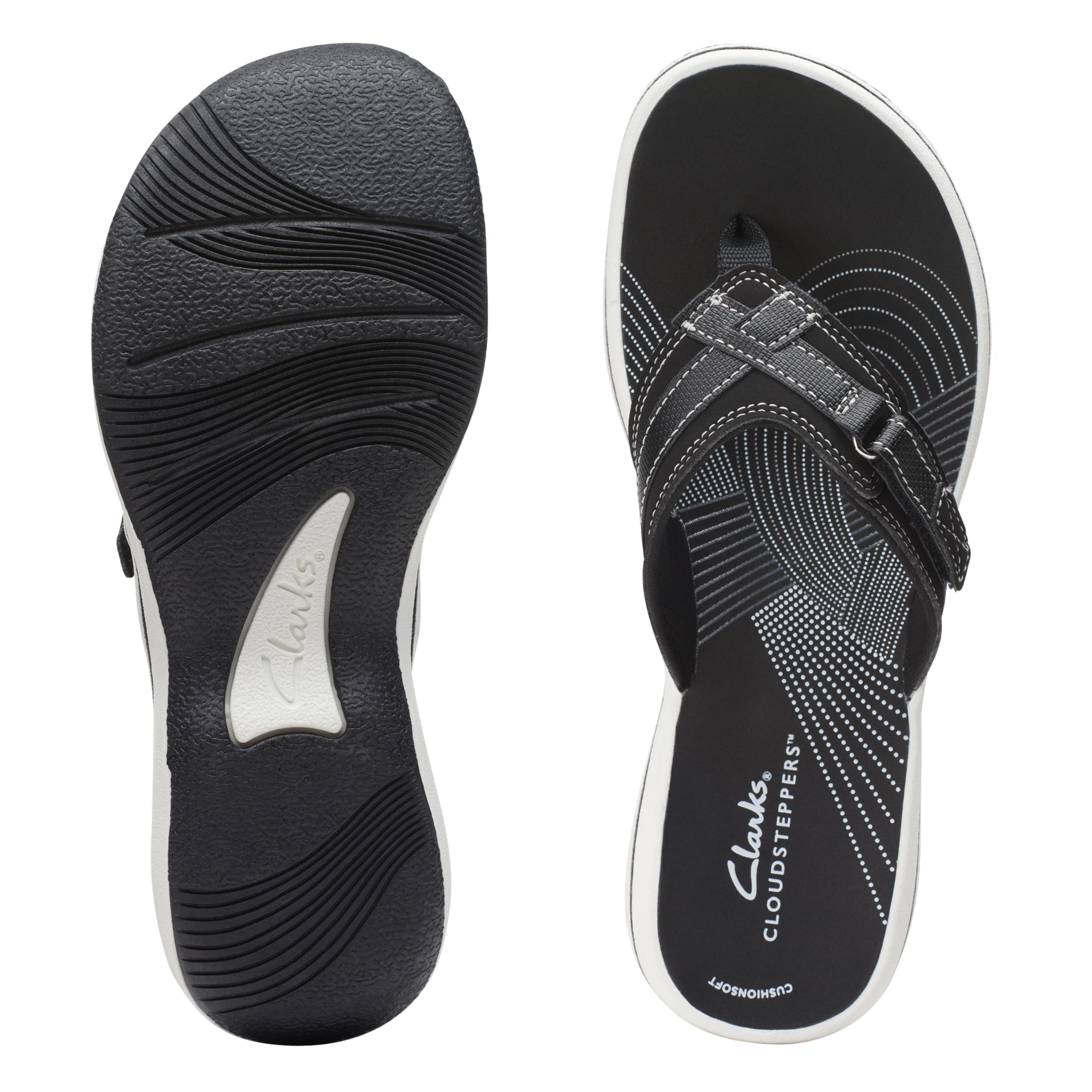 Clarks Women's Breeze Sea Flip-Flop, Black Synthetic, 10 🍁 All In One Marketplace Canada
