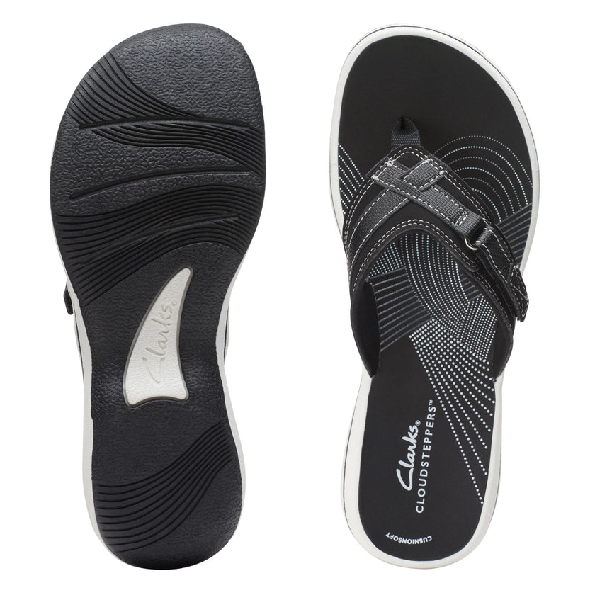 Clarks womens BREEZE SEA Flip Flops, Black, 8 US 🍁 All In One Marketplace Canada