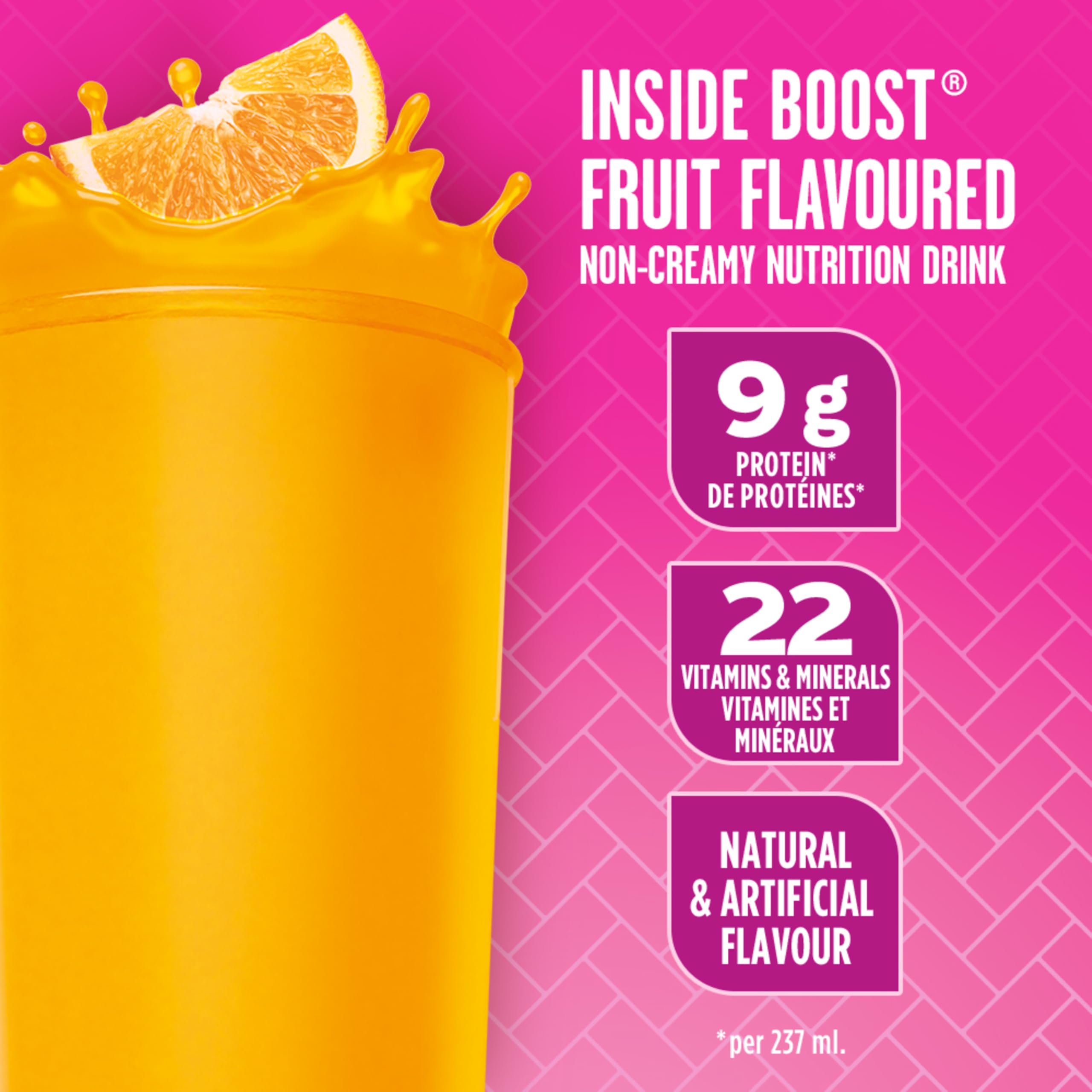 Boost Fruit Flavoured Drink Orange, 237ml, 24 count 🍁 All In One Marketplace Canada