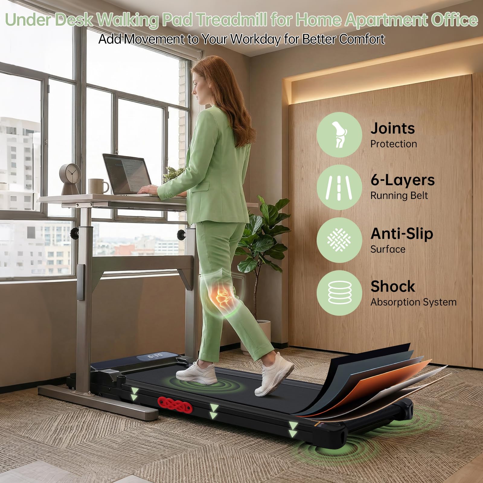 Walking Pad Treadmill with Handle Bar, 3.0HP Portable Small Walking Treadmills for Home Small, 0.6-7.6MPH Compact Treadmill for Exercising, Under The Desk Mini Treadmills with Incline, Model V407 🍁 All In One Marketplace Canada