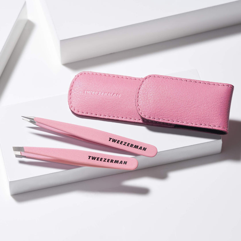 Tweezerman Exclusive Tea Rose Petite Tweeze Set - Tweezers for Eyebrows, Travel Tweezers for Eyebrows, Facial Hair, Ingrown Hair 🍁 All In One Marketplace Canada