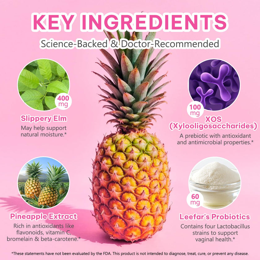 Probiotics Gummies for Women Wellness, Pineapple Flavor, 60 Gummies (1 Pack) 🍁 All In One Marketplace Canada