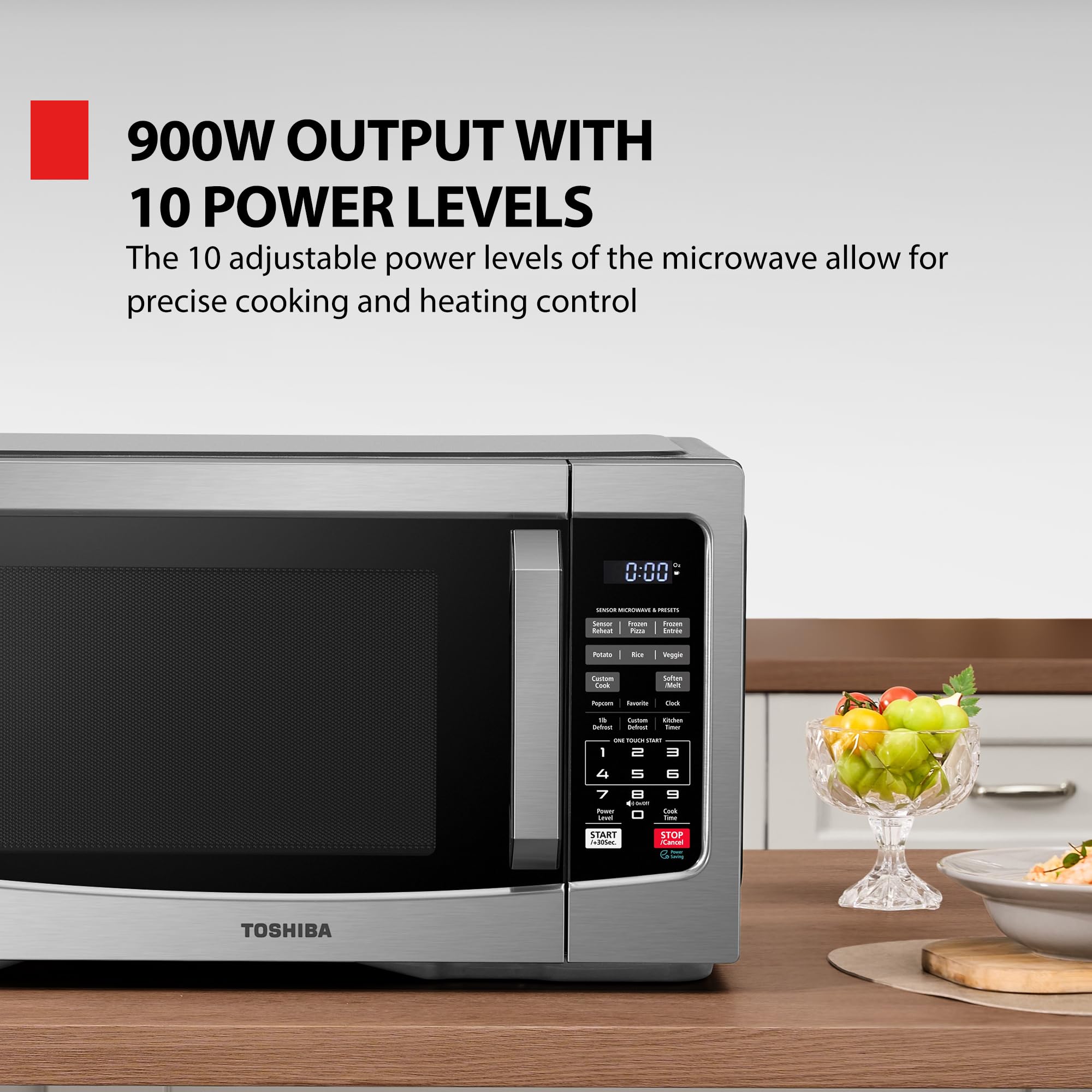TOSHIBA ML-EM31P(SS)/CA Microwave Oven with Smart Sensor, Easy Clean Interior, ECO Mode, and Sound On/Off, 1.2 Cu. ft, Stainless Steel 🍁 All In One Marketplace Canada