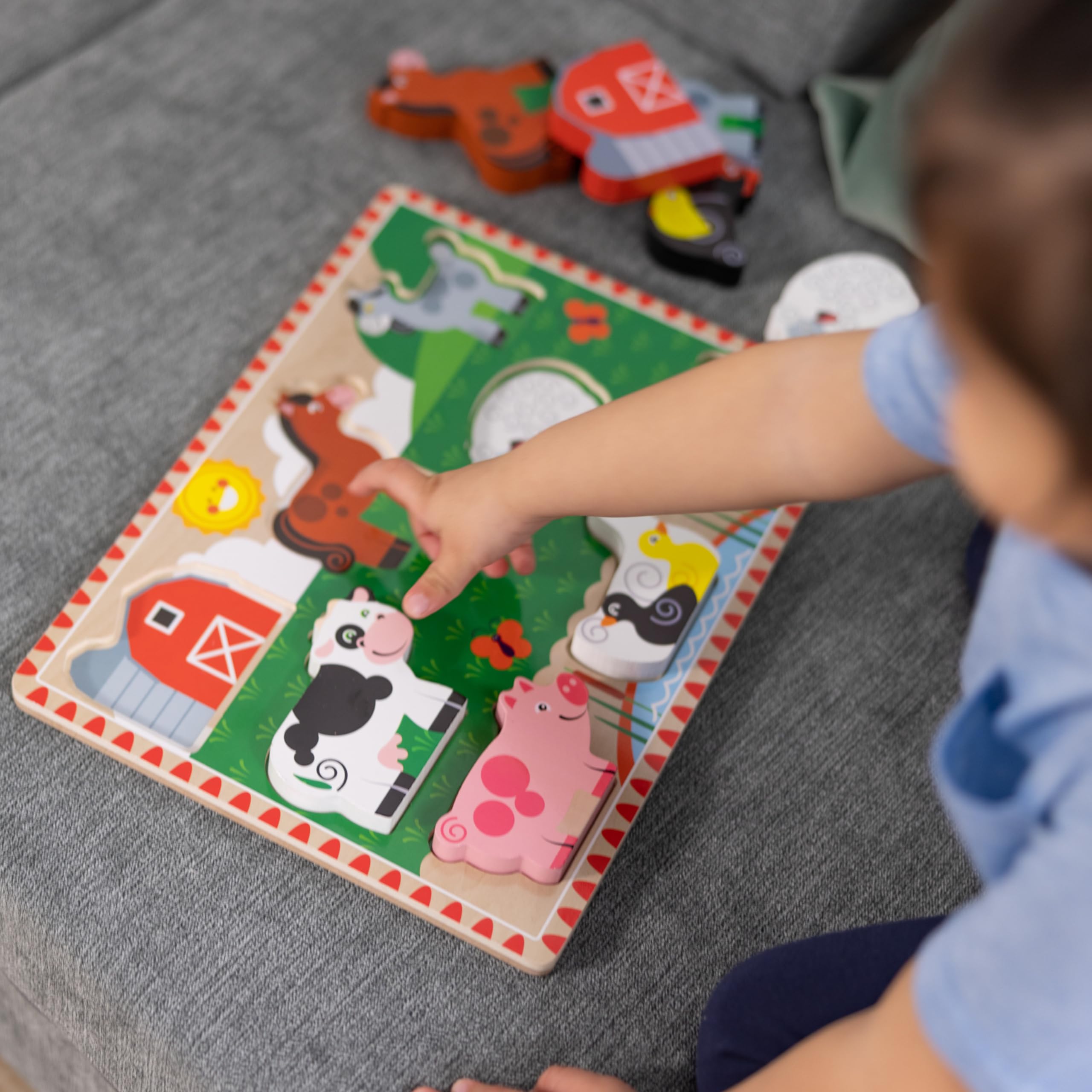 Melissa & Doug Farm Animals Wooden Chunky Puzzle 8-Piece Set 🍁 All In One Marketplace Canada