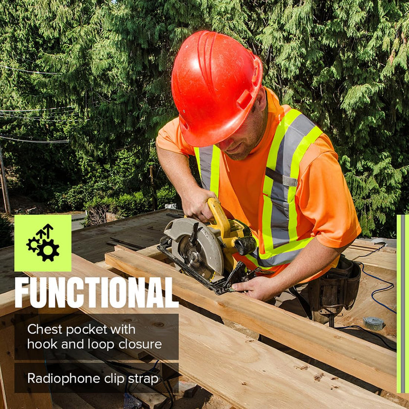 Pioneer High Vis Shirt for Men - Safety T-shirt - Class 2 🍁 All In One Marketplace Canada