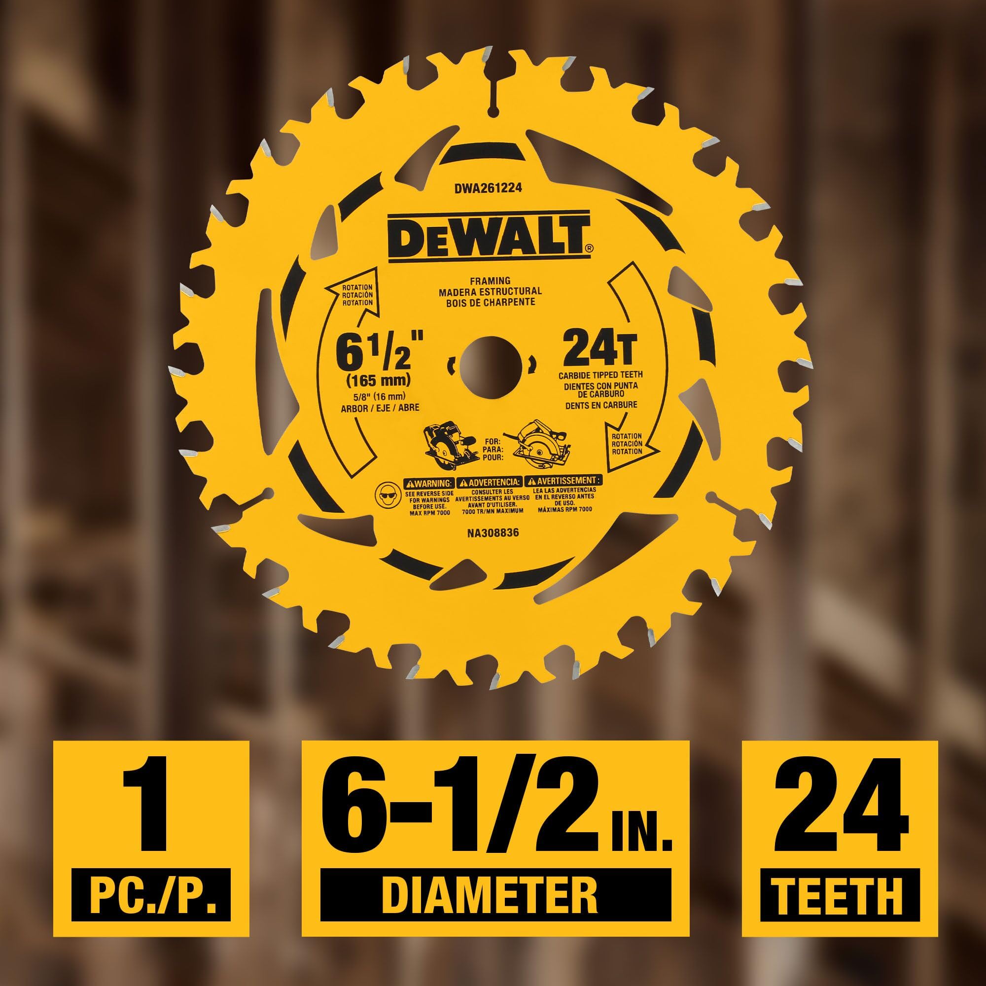DEWALT Circular Saw Blade Combo Pack, 6 1/2 Inch, 18-Tooth and 24 - Tooth (DWA2612CMB) 🍁 All In One Marketplace Canada