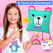 KRAFUN My First Sewing Kit for Kids Age 5+ Beginner Art & Craft, Includes 7 Easy Projects Dolls, Pillows, Bag, Instruction & Plush Felt Materials for Learn to Sew, Embroidery Skills 🍁 All In One Marketplace Canada