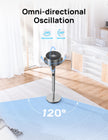 DREO Fan for Bedroom, 120°+120°Omni-directional Oscillating Fan, 90ft, DC Motor, 20 dB Quiet Standing Pedestal Fans, 8 Speeds, 3 Modes Circulator with Remote, 35-40