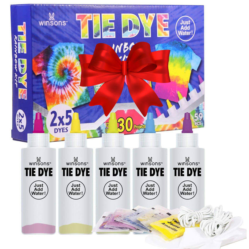 WINSONS Tie Dye Kit, 20 Colours Non Toxic Permanent Fabric Dye Art Set for Kids Women for Homemade Party Creative Group Activities DIY Gift 🍁 All In One Marketplace Canada
