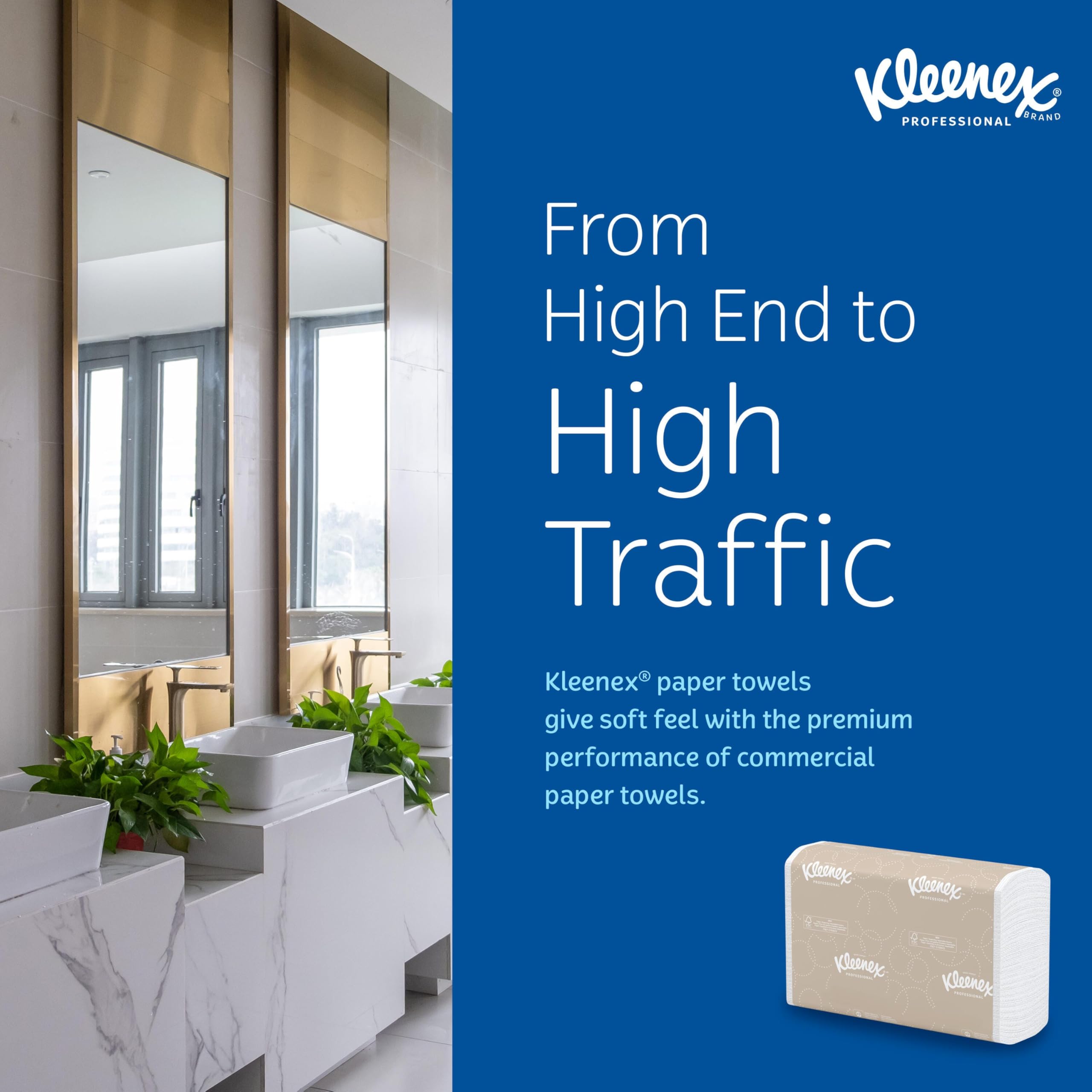 Kleenex Professional Universal Multifold Paper Towels, Bulk (02046), Absorbency Pockets, 9.2