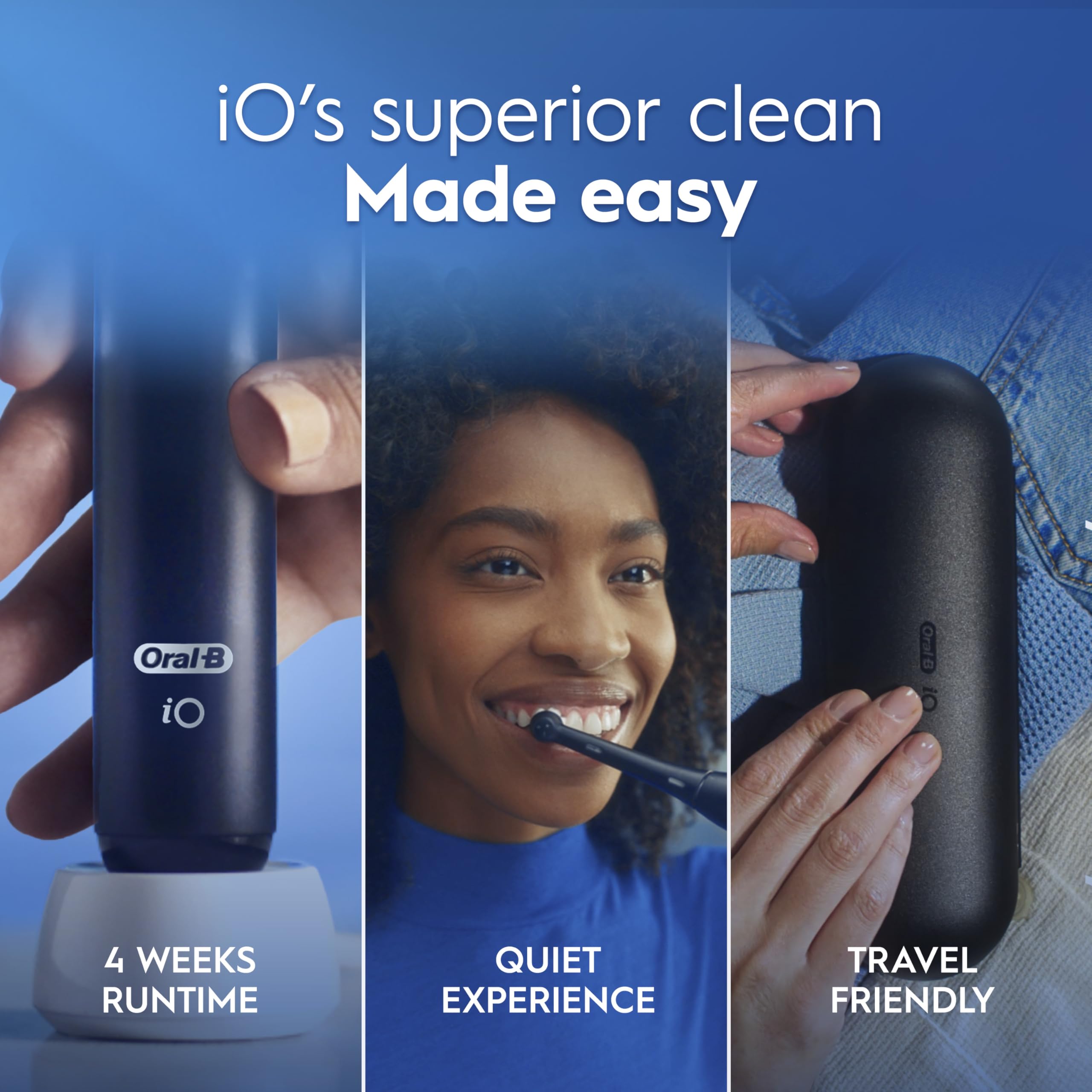 Oral-B iO2 Electric Toothbrush, for an Easy Switch to Electric, Night Black, Rechargeable Electric Toothbrushes, iO Series 2 Limited with 1 Power Toothbrush, 1 Brush Head, and 1 Travel Case 🍁 All In One Marketplace Canada