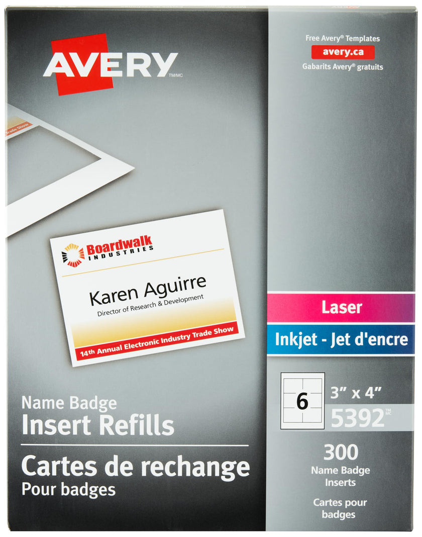 Avery Name Badge Inserts, 3