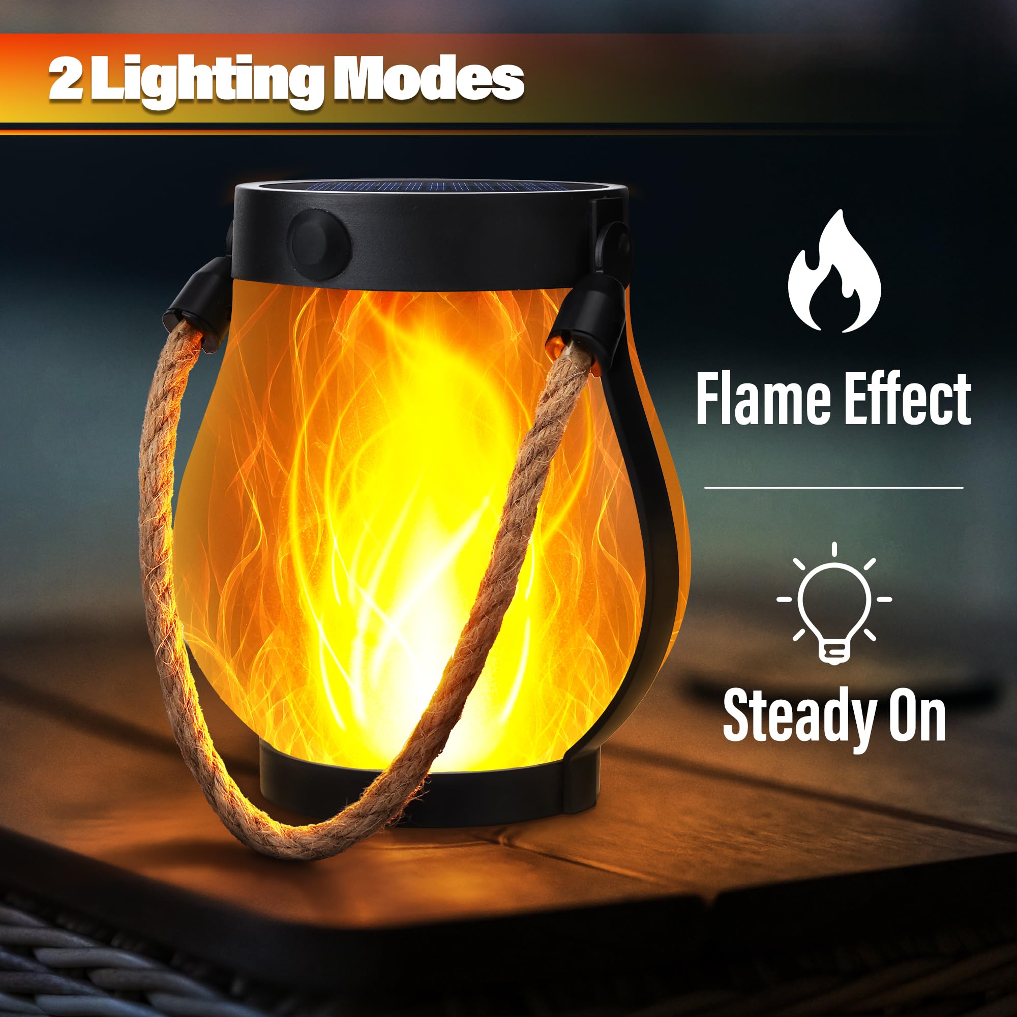 iBaycon 2 Pack Gen2 Solar Lantern Lights USB Ultra-Real Flame, Warm White 🍁 All In One Marketplace Canada