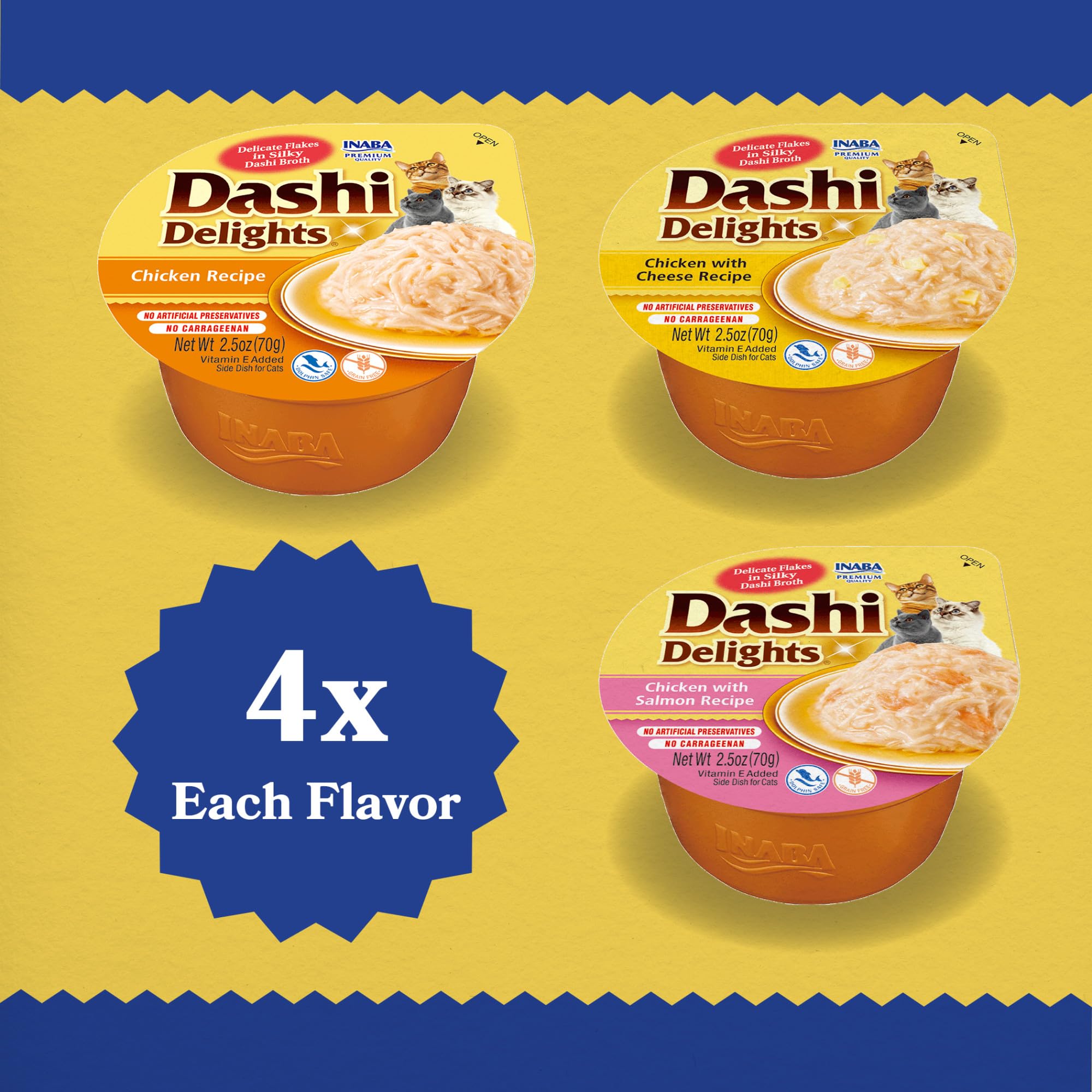 INABA Dashi Delights for Cats, 70 gram Cup, 12 Cups Total, Chicken Variety 🍁 All In One Marketplace Canada