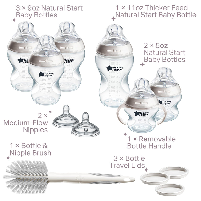 Tommee Tippee Natural Start Baby Bottle Set, Breast-Like Nipples, 0m+ 🍁 All In One Marketplace Canada
