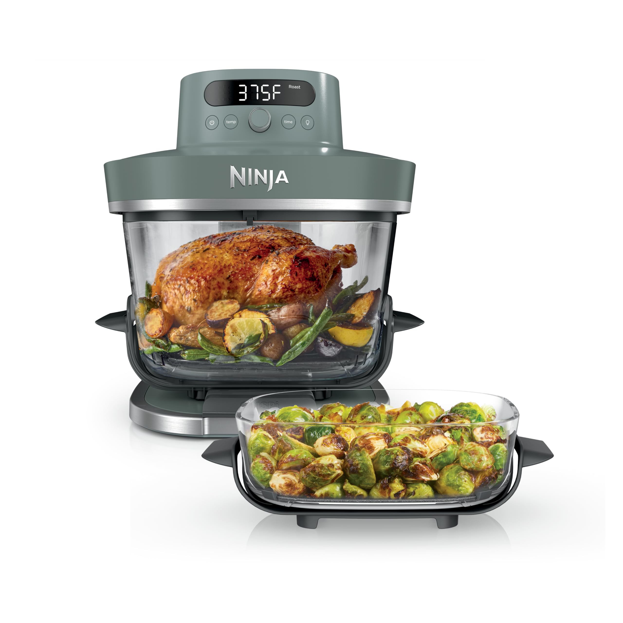Ninja Crispi Pro 6-in-1 Glass Air Fryer | 6qt & 2.5qt Glass Containers with Storage Lids | Non-Toxic | Meal Prep, Microwave, Freezer & Dishwasher Safe | Air Fry, Bake & More | Ash Grey | AS101CDG 🍁 All In One Marketplace Canada