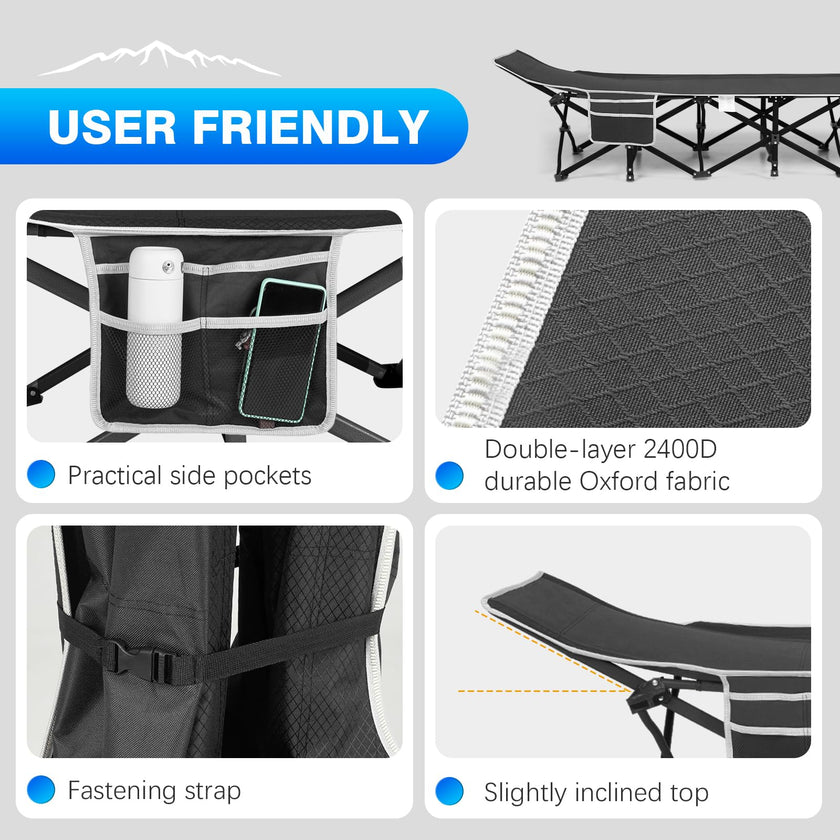 Overmont Camping Cot with Mattress - 28” Extra Wide Portable Folding Cot for Adults Load 550 LBS with Carry Bag for Outdoor Travel Home Office Nap 🍁 All In One Marketplace Canada