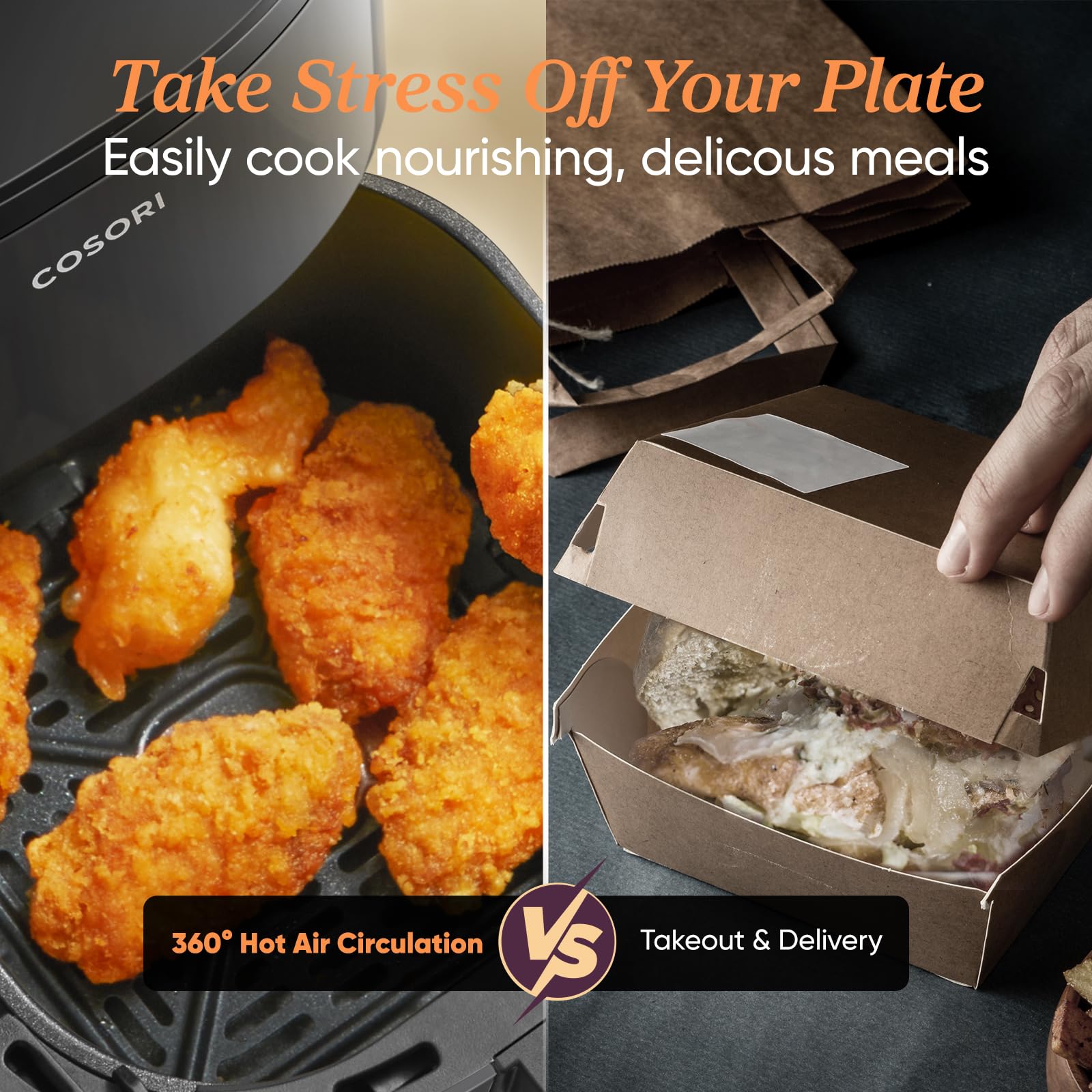 Cosori Lite 2.1 Qt Small Air Fryer, Max 400°F, 4-in-1, 97% Less Oil, Gray 🍁 All In One Marketplace Canada