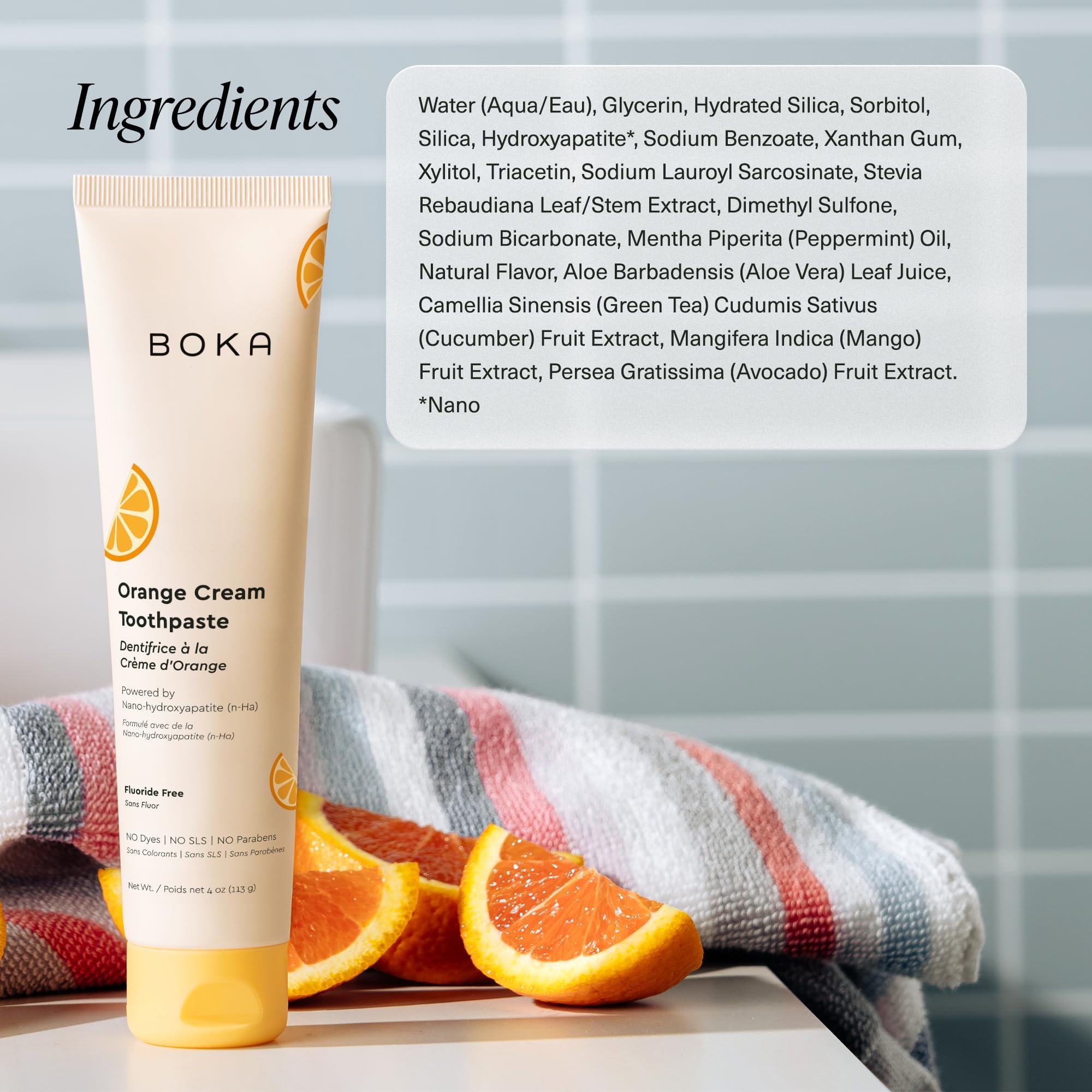 Boka Fluoride Free Toothpaste, Nano Hydroxyapatite, Training Toothpaste - Orange Cream Flavor, 4 Fl Oz (113g) 1Pk 🍁 All In One Marketplace Canada