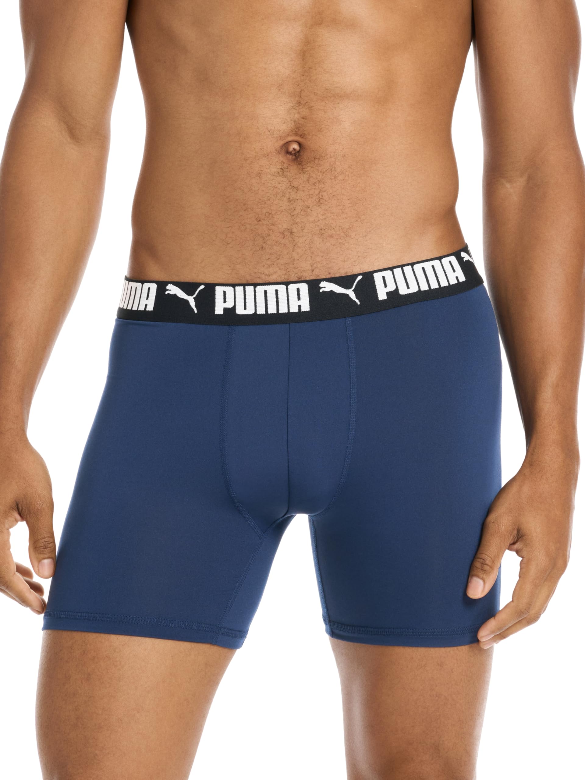 Puma Men's 4 Pack Active Stretch Boxer Briefs, Blue/Black/Gray, X-Large 🍁 All In One Marketplace Canada