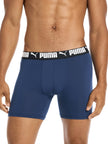 Puma Men's 4 Pack Active Stretch Boxer Briefs, Blue/Black/Gray, Small 🍁 All In One Marketplace Canada