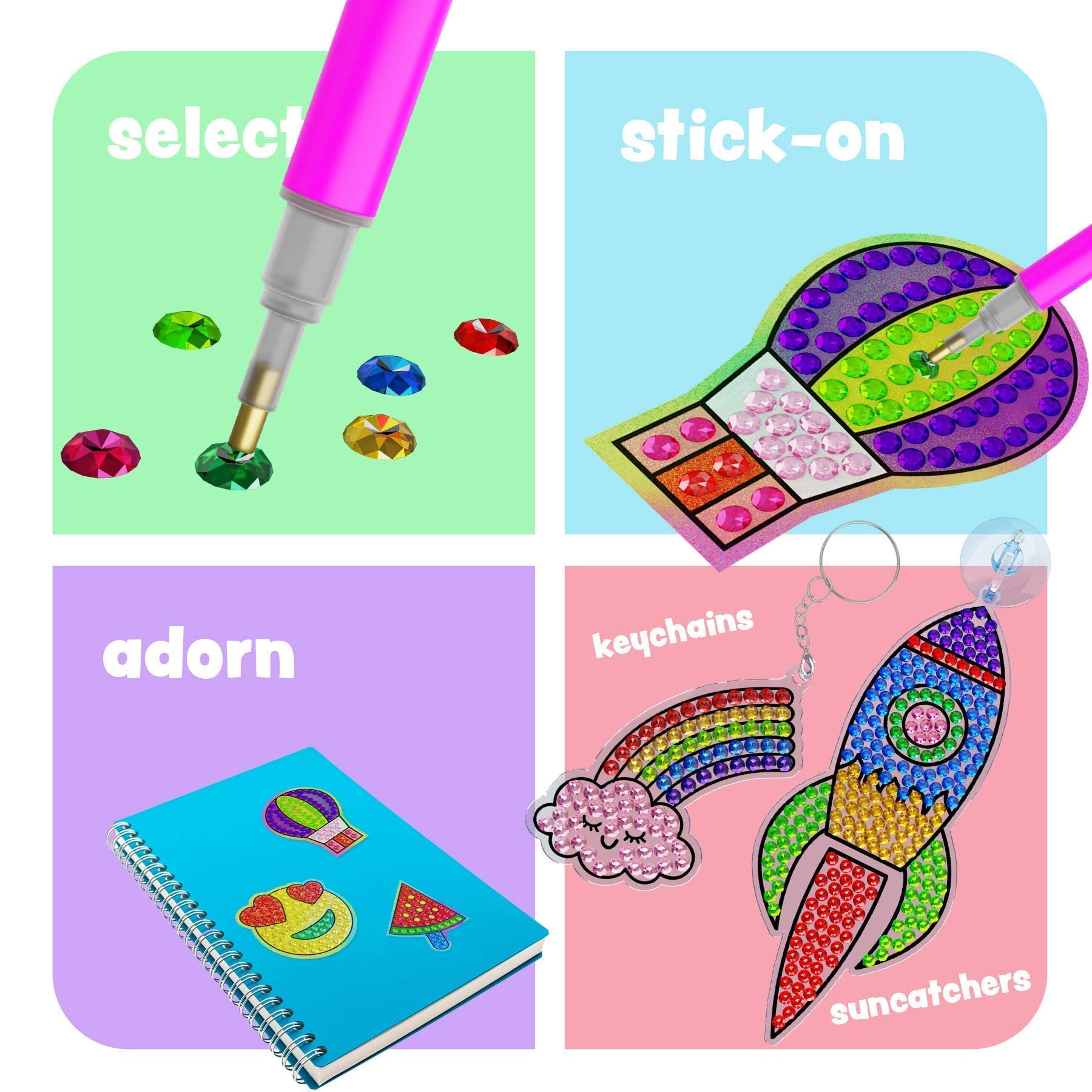Gem Diamond Painting Kit for Kids - Arts and Crafts for Girls & Boys Ages 6-12 - Craft Kits Art Set - Supplies for Painting - Best Tween Paint Easter Gift Ideas for Kids Activities Age 6 7 8 9 10 🍁 All In One Marketplace Canada