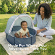Babymoov Babyni Anti-UV Infant Pop-Up Tent, Portable Baby Beach Shelter with UPF 50+ Sun Protection, Ventilated Outdoor Canopy, Floor Mat, Sensory Details & Travel Bag, Marine 🍁 All In One Marketplace Canada