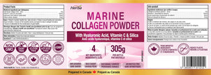 Herba Marine Collagen Powder for Women & Men with Hyaluronic Acid, Vitamin C, and Silica – 305g | Made in Canada | Wild Caught | Hydrolyzed Collagen Peptides | Antibiotics Free | Sustainably Sourced 🍁 All In One Marketplace Canada