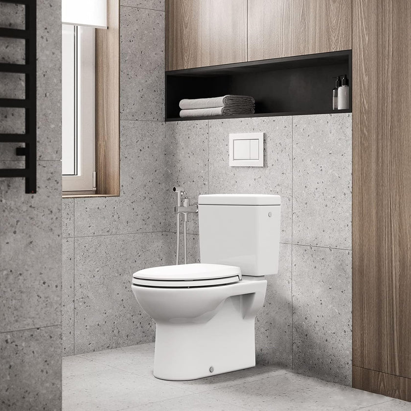 Soft Close Commercial Toilet Seat – 17 Round, Thickened White PP, Quiet Lid, Easy Install & Clean, Never Loosen, Restroom Grade, Fits Most Standard Toilets – Size: 17/19
