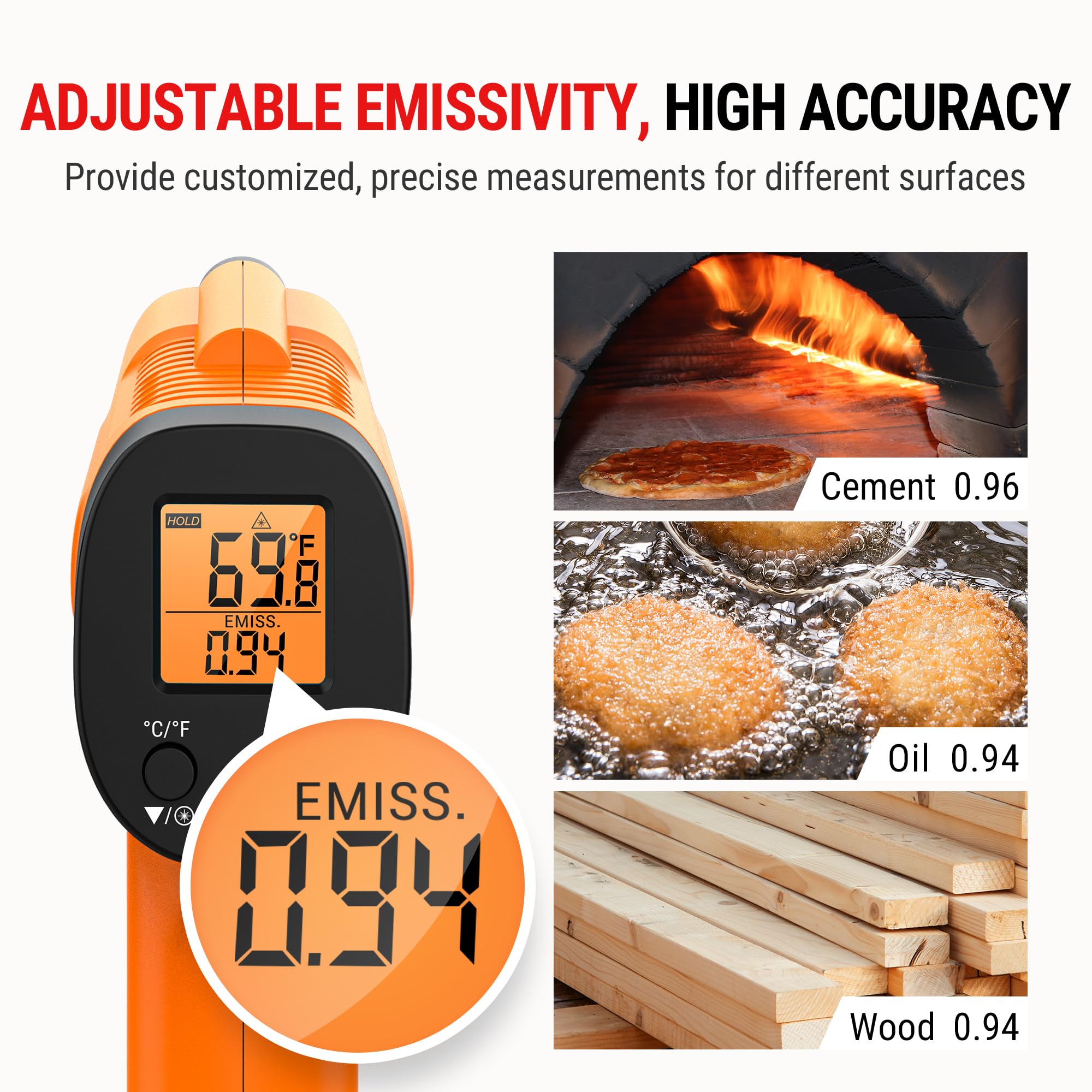 TempPro TP30 Infrared Thermometer Gun, Laser Thermometer for Cooking, Pizza Oven, Griddle, Engine, HVAC, Temperature Gun with Adjustable Emissivity & Max Measure -58°F ~1022°F (Previously ThermoPro) 🍁 All In One Marketplace Canada