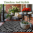 OPPODREAM Outdoor Rug 5x7 Ft, Waterproof Outdoor Plastic Straw Rug for Patio, Reversible Out Door Carpet for Camping, Deck, Rv, 5 x 7 Area Carpet Balcony, Porch, Backyard, Black and White 🍁 All In One Marketplace Canada